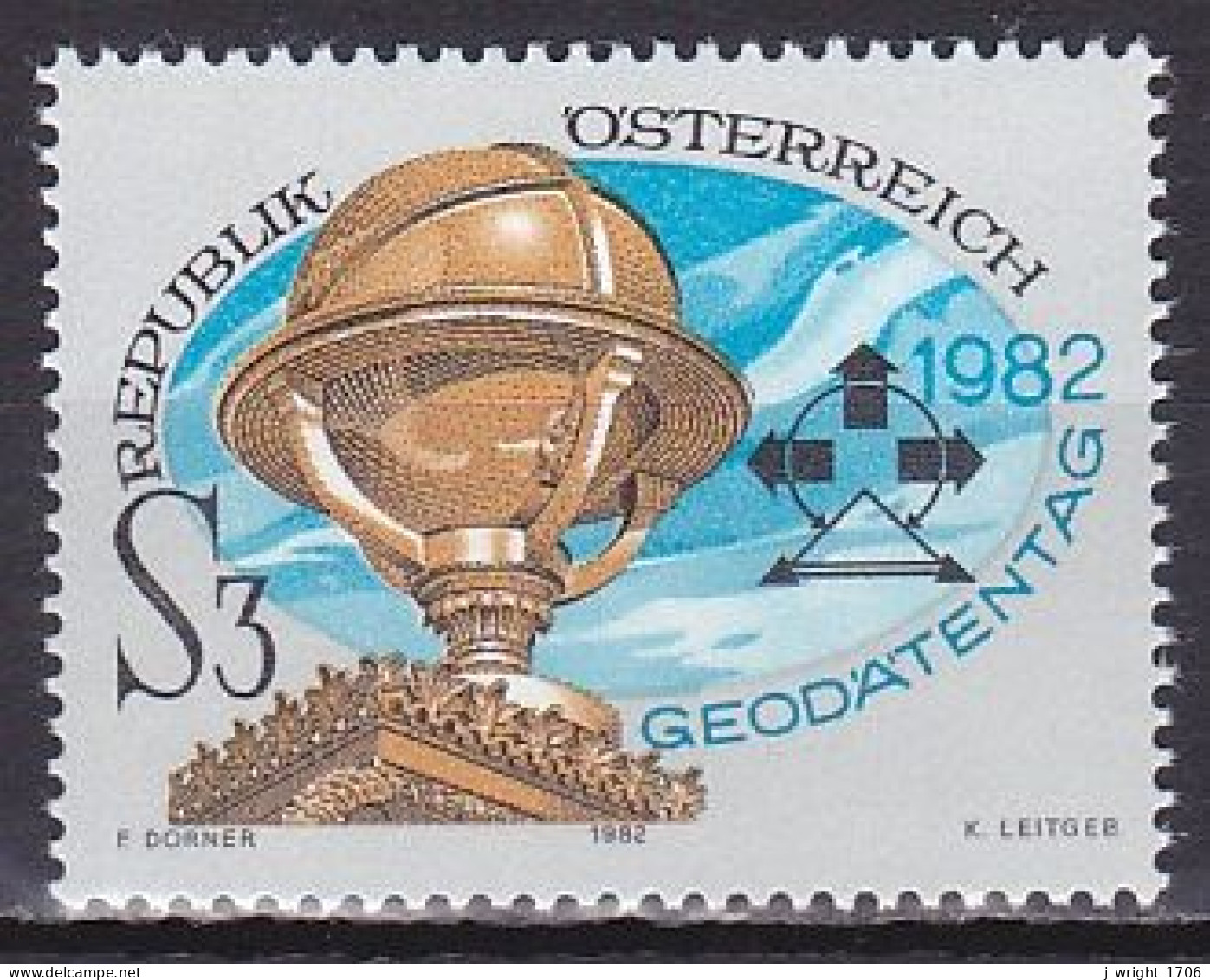 Austria, 1982, Geodesists' Day, 3s, MNH - Ongebruikt