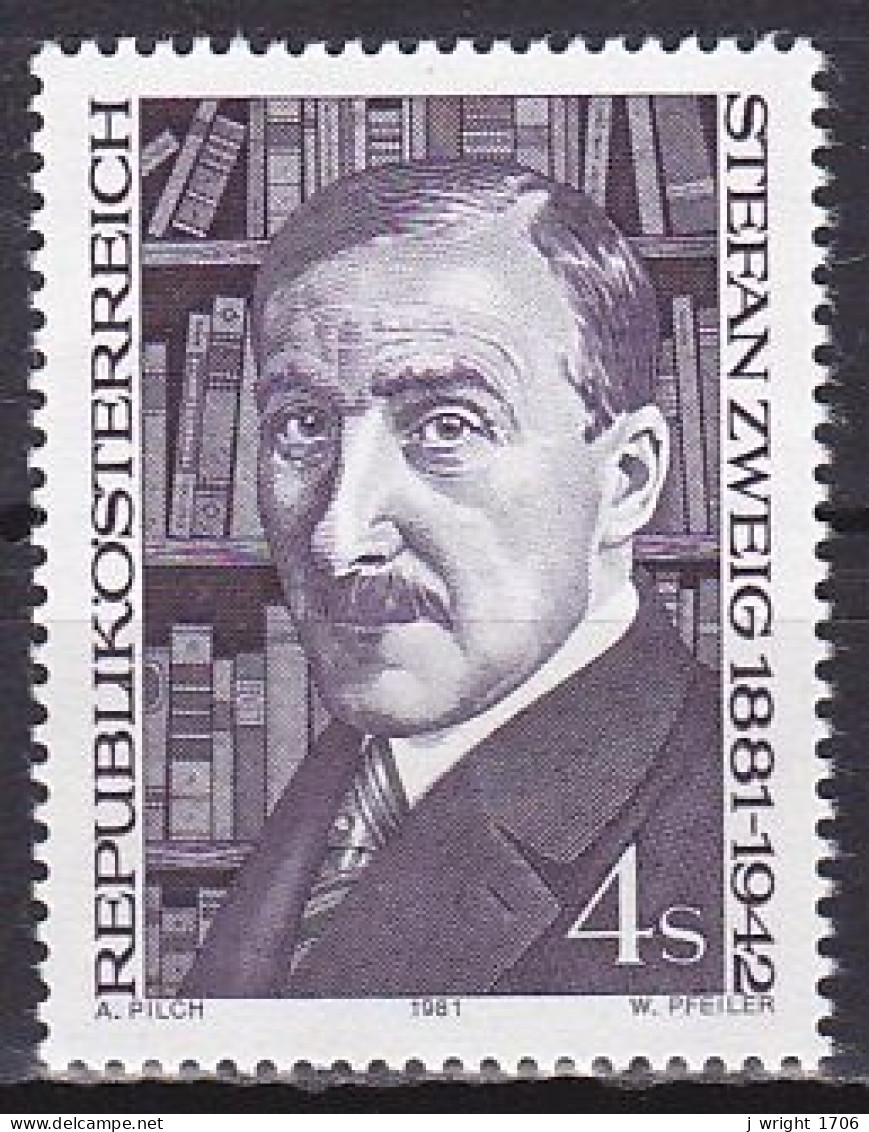 Austria, 1981, Stefan Zweig, 4s, MNH - Unused Stamps