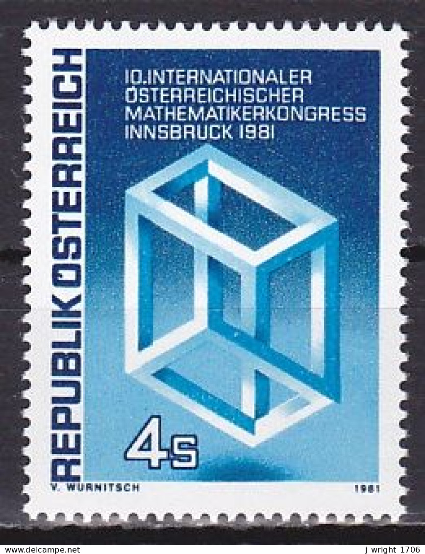 Austria, 1981, International Mathematicians Cong, 4s, MNH - Unused Stamps
