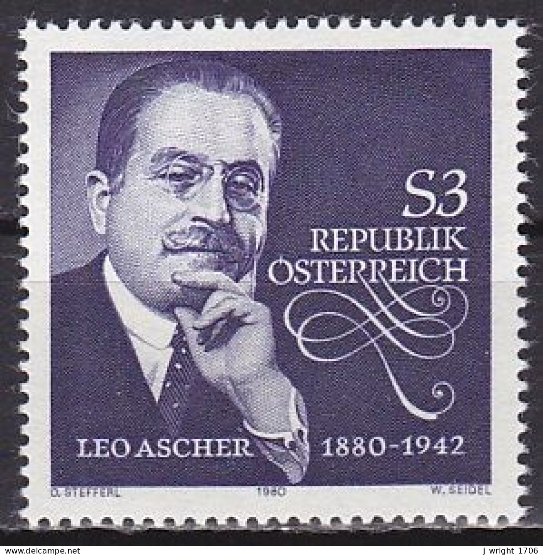 Austria, 1980, Leo Ascher, 3s, MNH - Unused Stamps