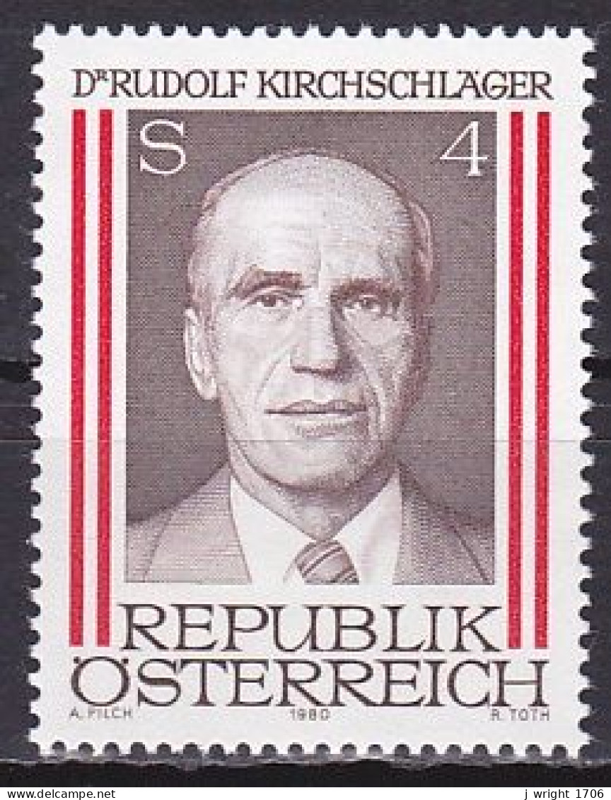 Austria, 1980, Rudolf Kirchschläger, 4s, MNH - Ungebraucht