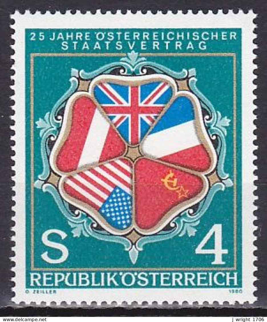 Austria, 1980, State Treaty 25th Anniv, 4s, MNH - Neufs