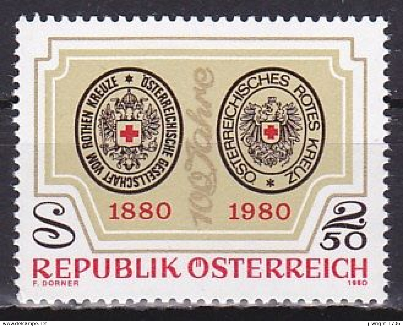 Austria, 1980, Austrian Red Cross Centenary, 2.50s, MNH - Nuevos