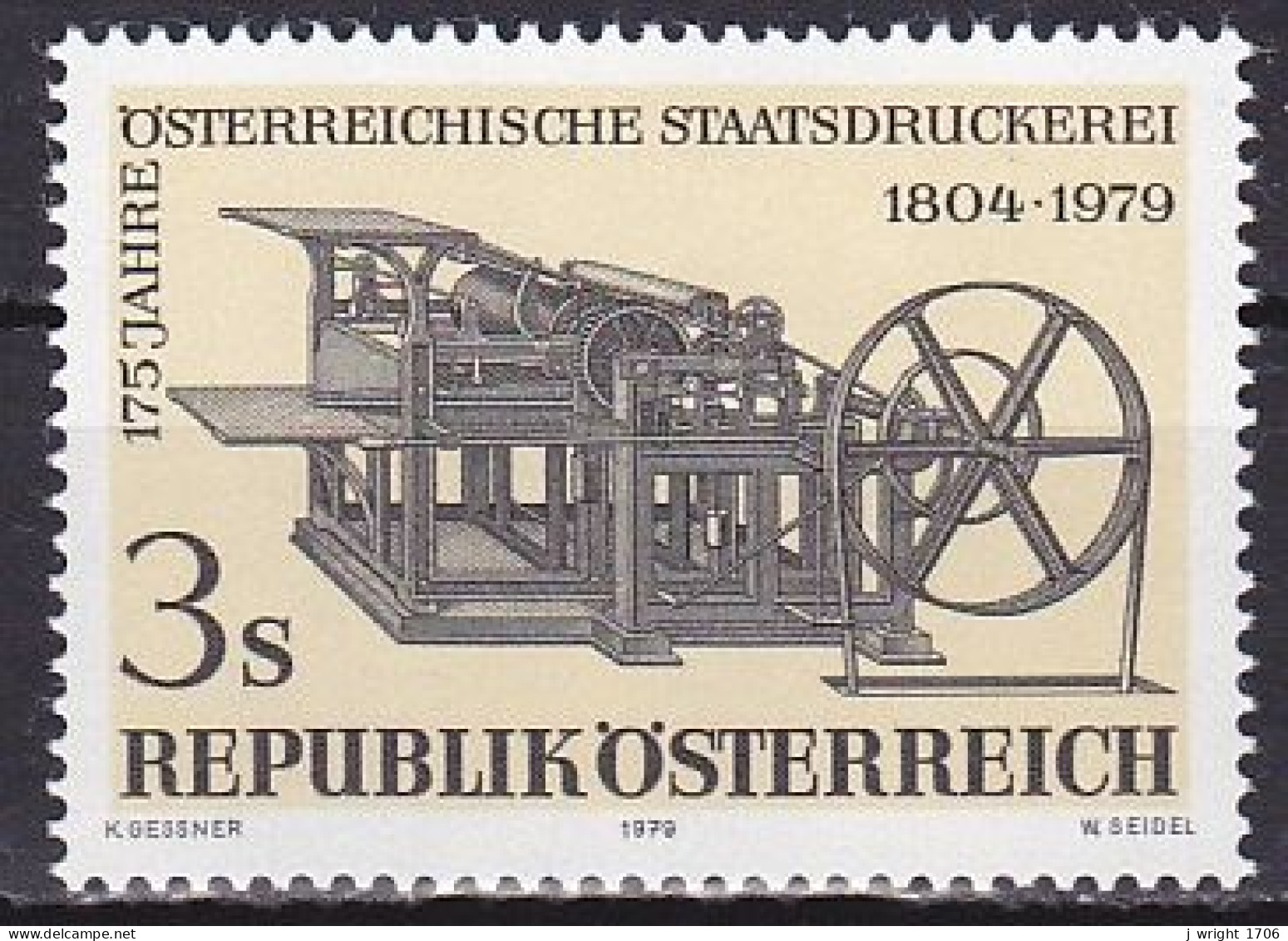Austria, 1979, Government Printing Office 175th Anniv, 3s, MNH - Neufs