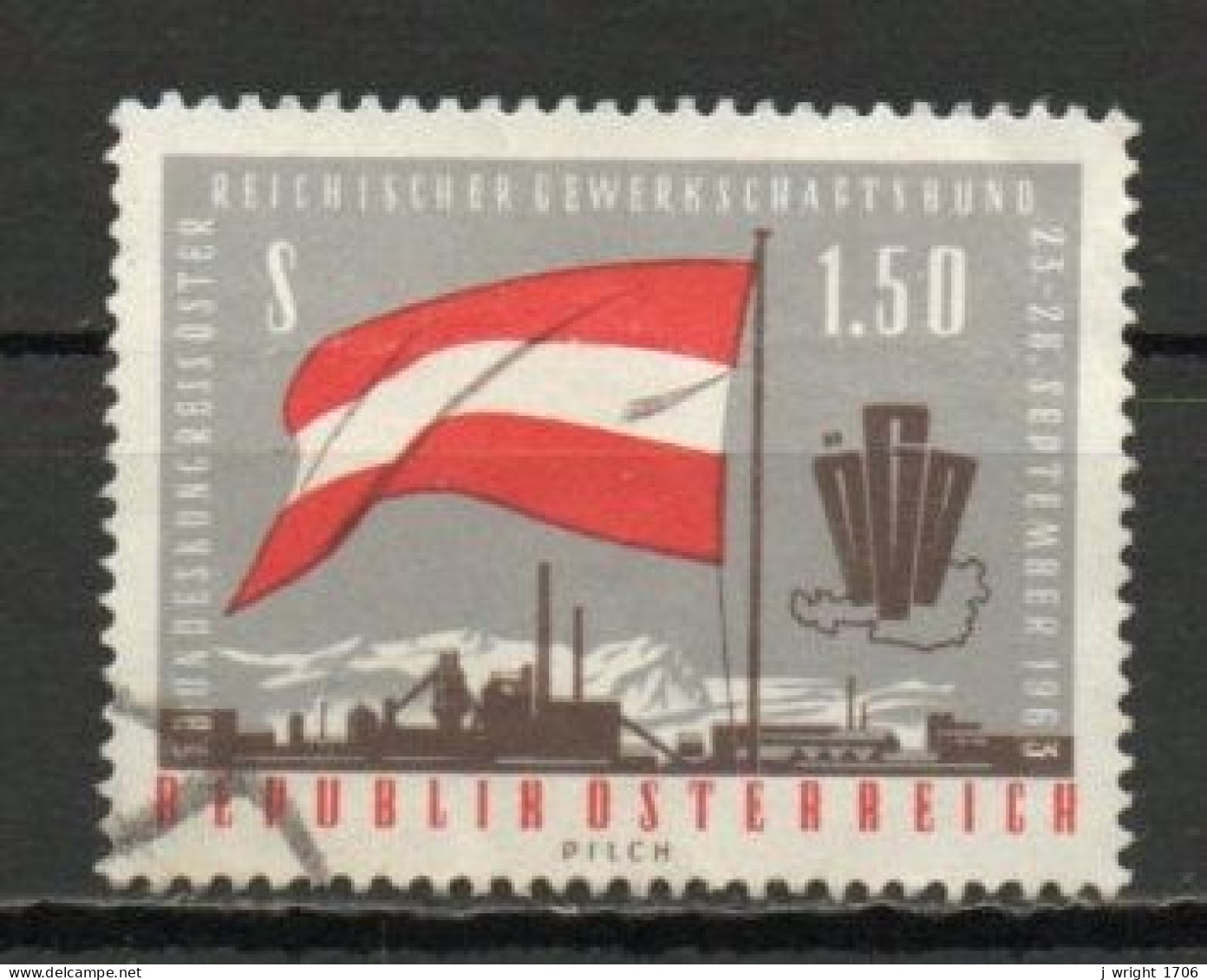 Austria, 1963, Austrian Trade Union Federation Cong, 1.50s, USED - Oblitérés