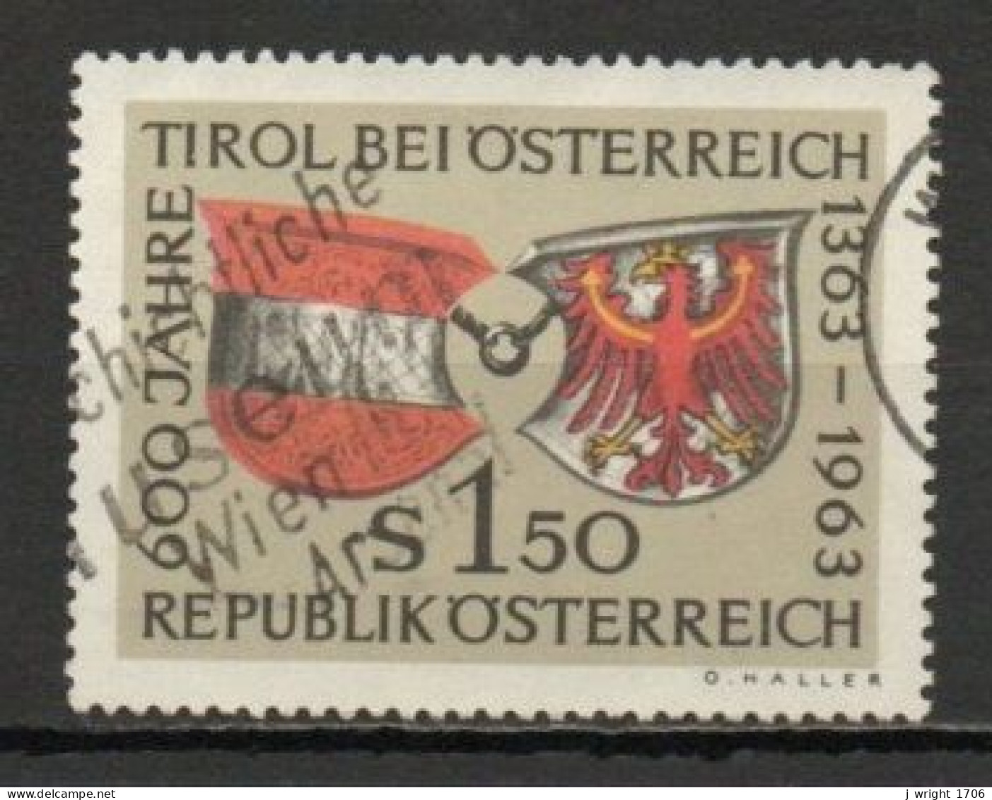 Austria, 1963, Tyrol's Union With Austria 600th Anniv, 1.50s, USED - Gebruikt