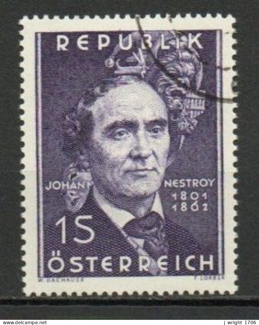 Austria, 1962, Johann Nestroy, 1s, USED - Used Stamps