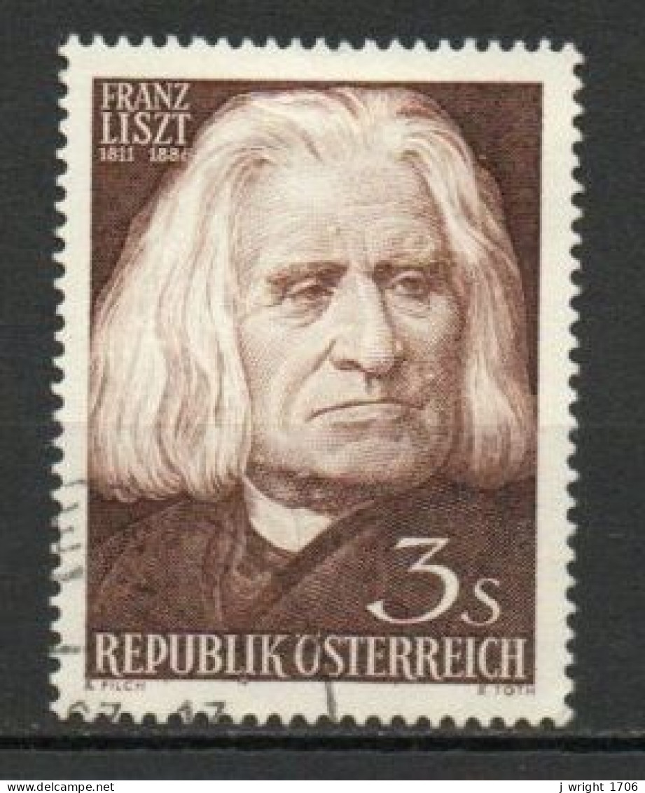 Austria, 1961, Franz Liszt, 3s, USED - Gebruikt