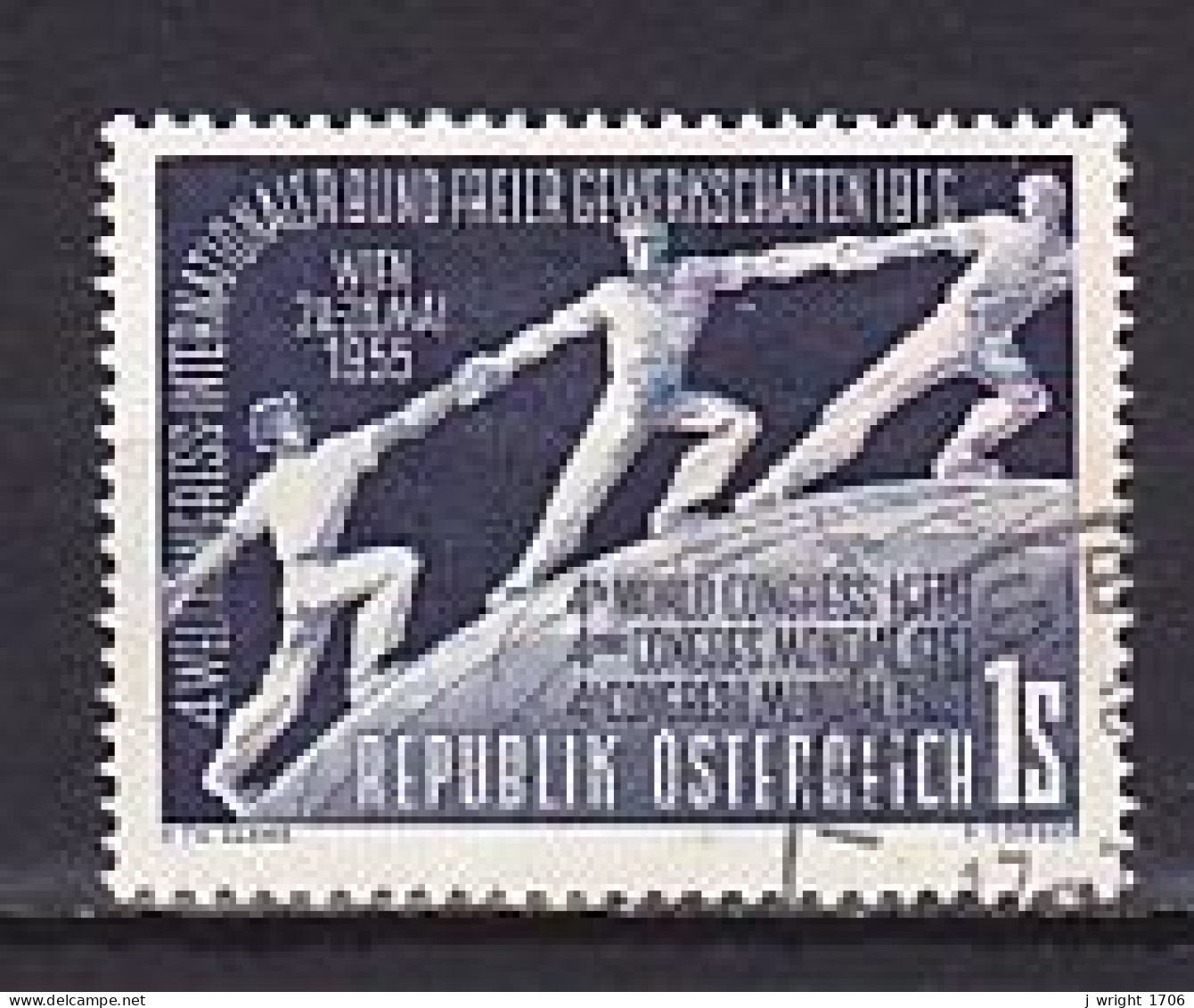 Austria, 1955, Confederation Of Free Trade Unions, 1s, USED - Used Stamps