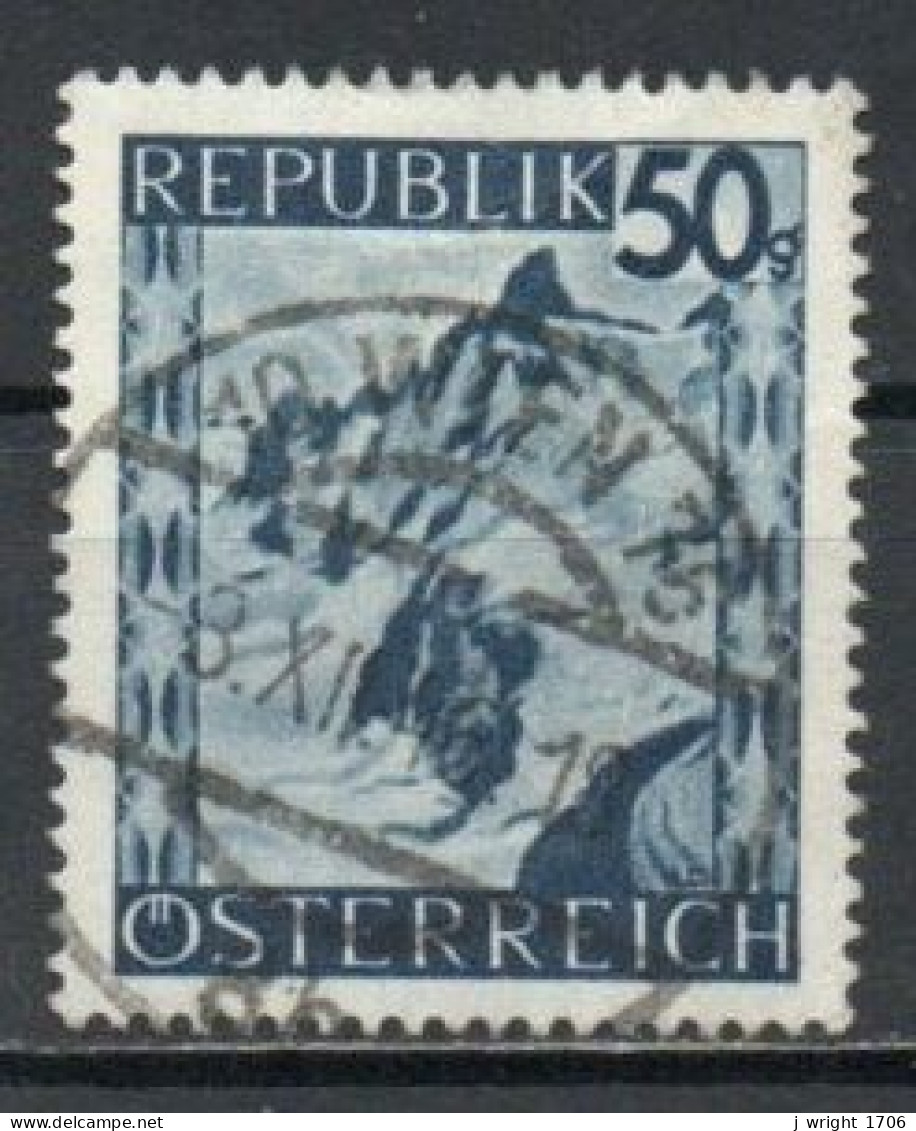 Austria, 1945, Landscapes/Silvretta Mountain, 50g/Blue, USED - Gebruikt