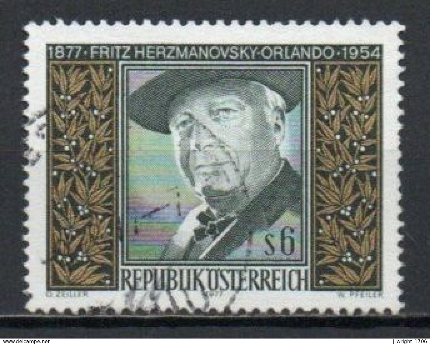 Austria, 1977, Fritz Herzmanovsky-Orlando, 6s, USED - Oblitérés