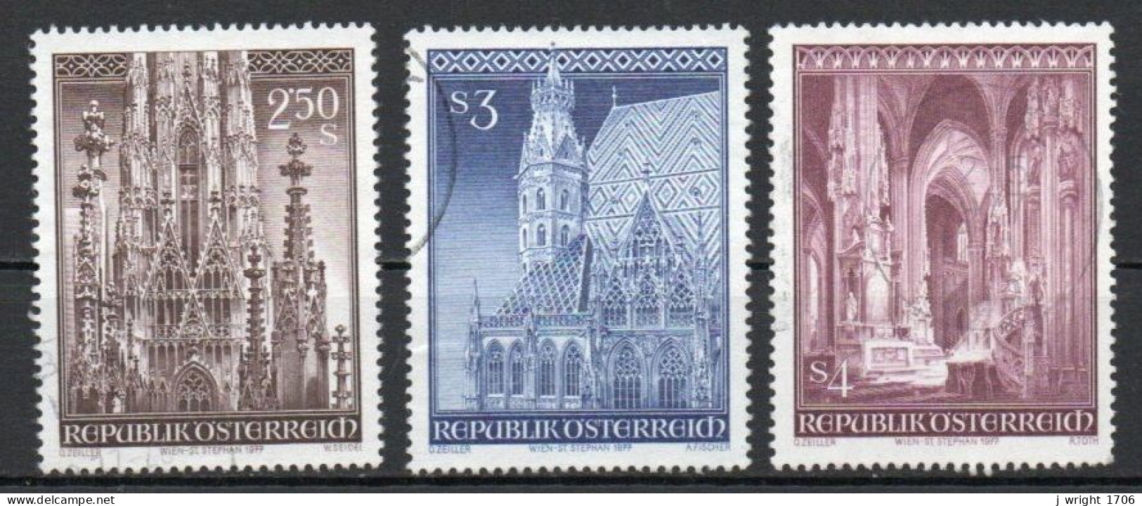 Austria, 1977, St. Stephen's Cathedral Restoration, Set, USED - Oblitérés