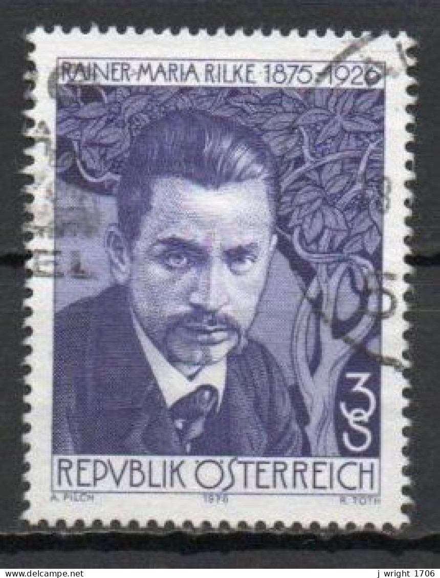 Austria, 1976, Rainer Maria Rilke, 3s, USED - Oblitérés