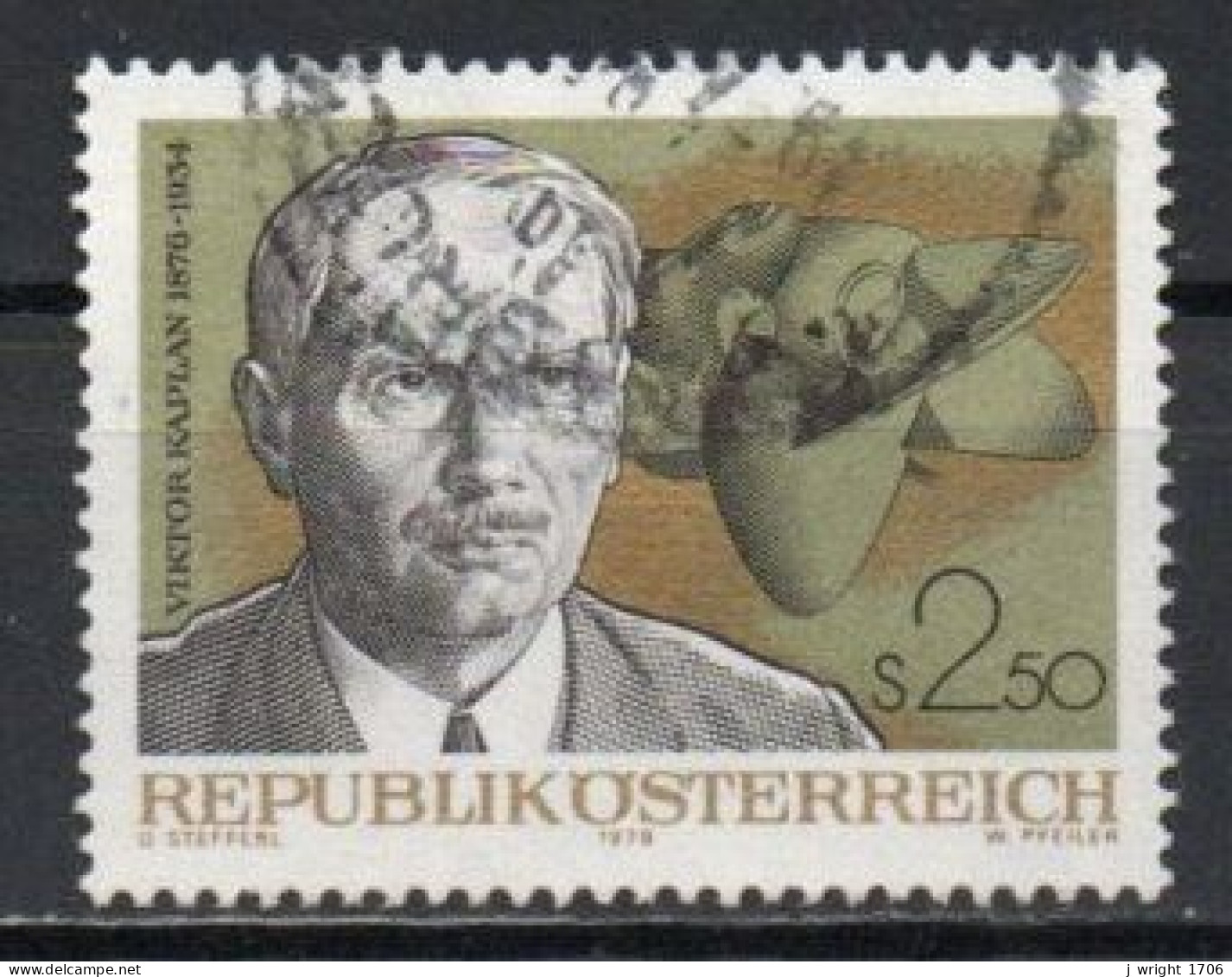 Austria, 1976, Viktor Kaplan, 2.50s, USED - Oblitérés