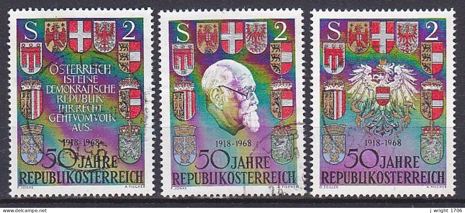 Austria, 1968, Republic 50th Anniv, Set, USED - Oblitérés