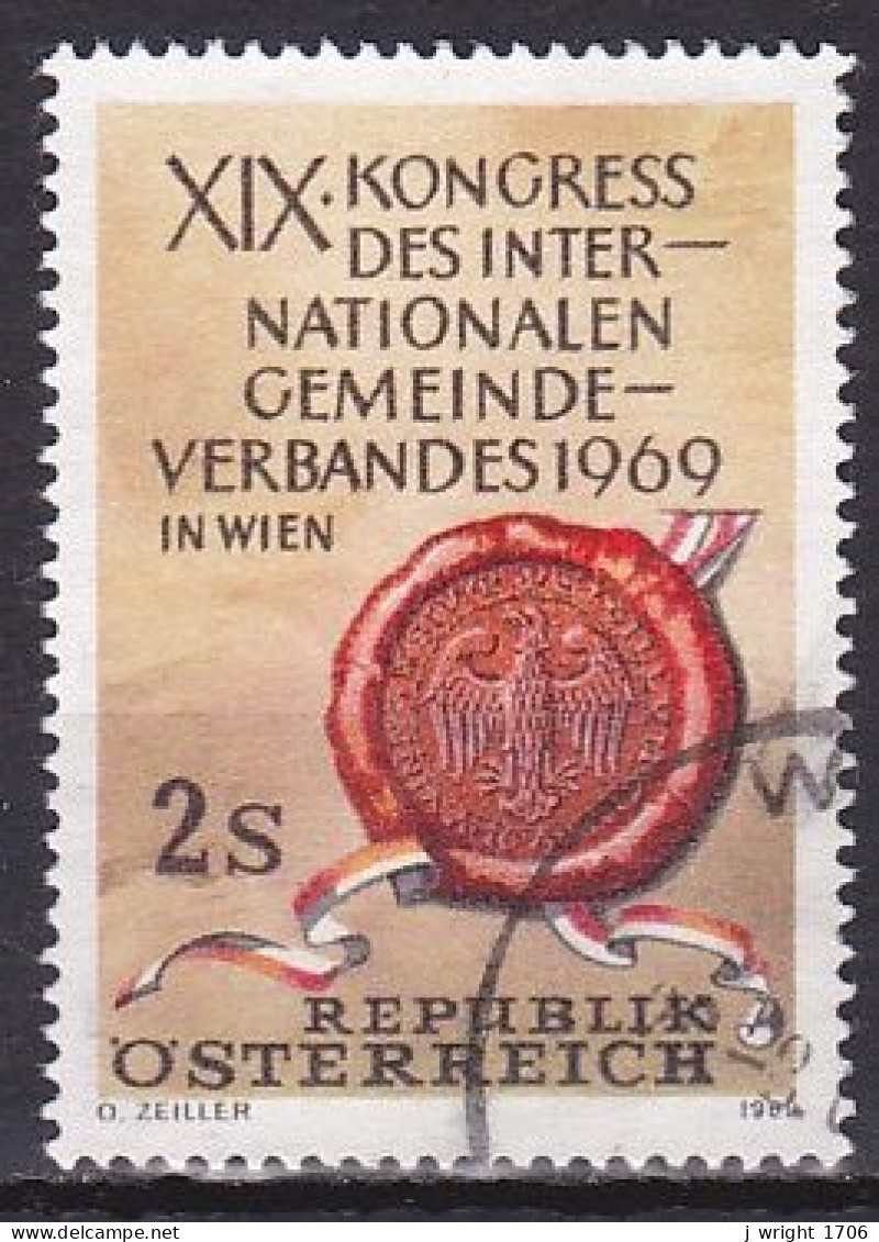 Austria, 1969, International Municipalities Cong, 2s, USED - Gebruikt