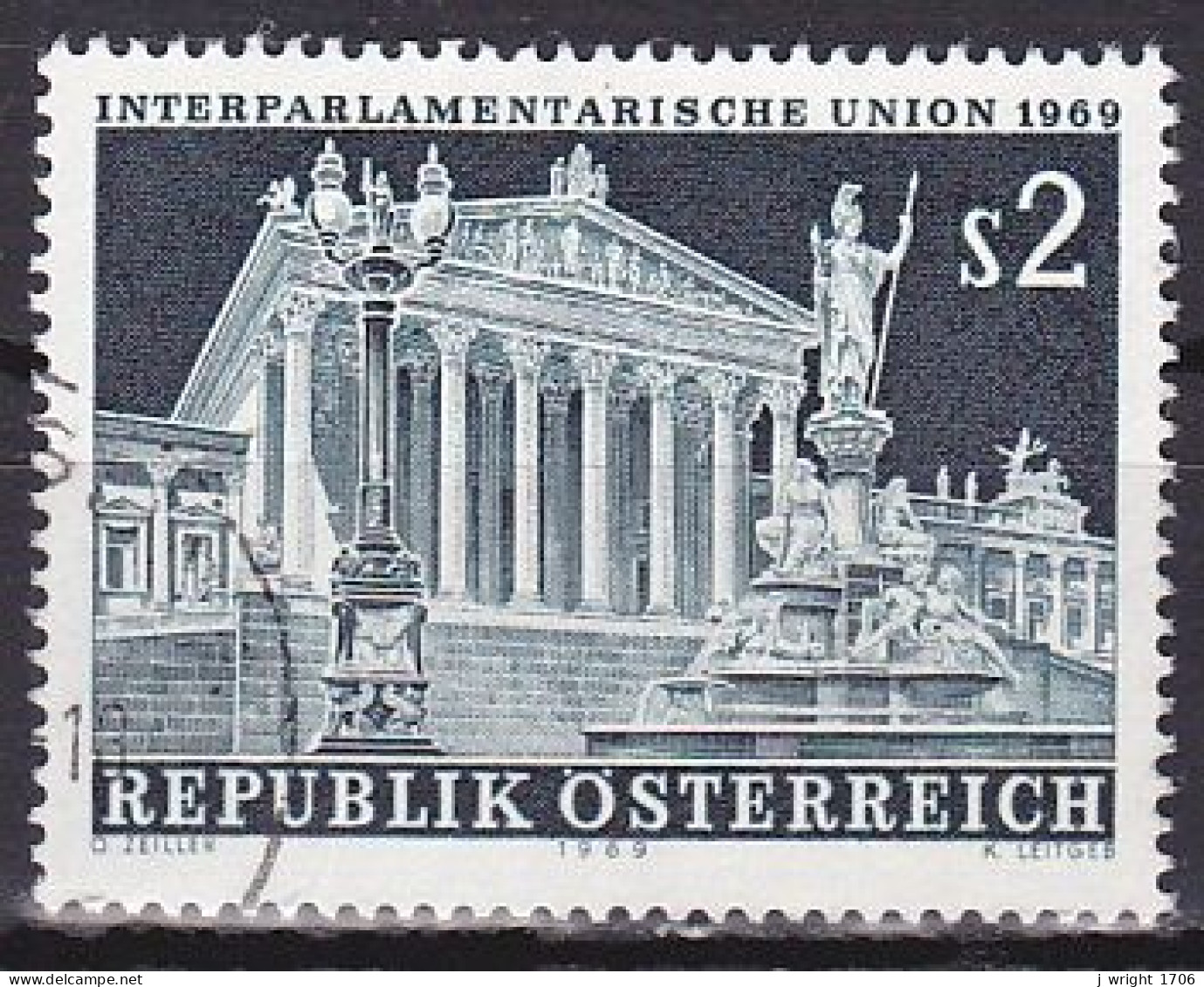 Austria, 1969, Interparliamentary Union Conf, 2s, USED - Gebruikt