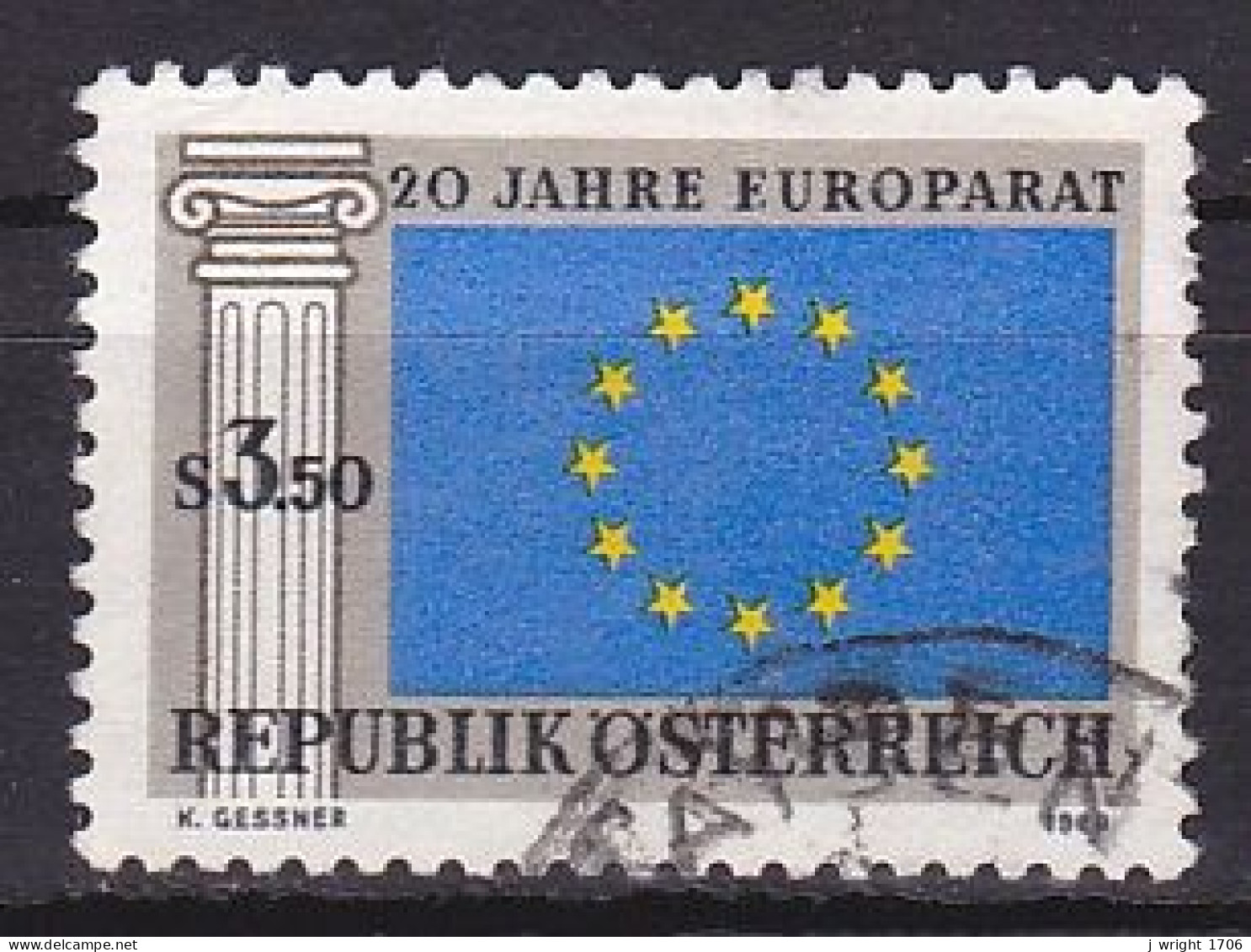 Austria, 1969, Council Of Europe 20th Anniv, 3.50s, USED - Used Stamps