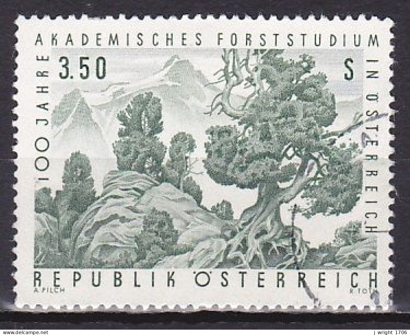 Austria, 1967, Forest Studies Centenary, 3,50s, USED - Gebruikt