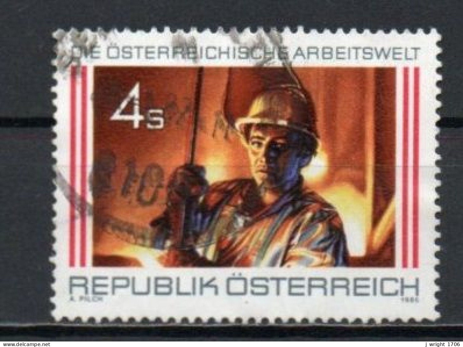 Austria, 1986, Industry Steel Worker, 4s, USED - Gebruikt