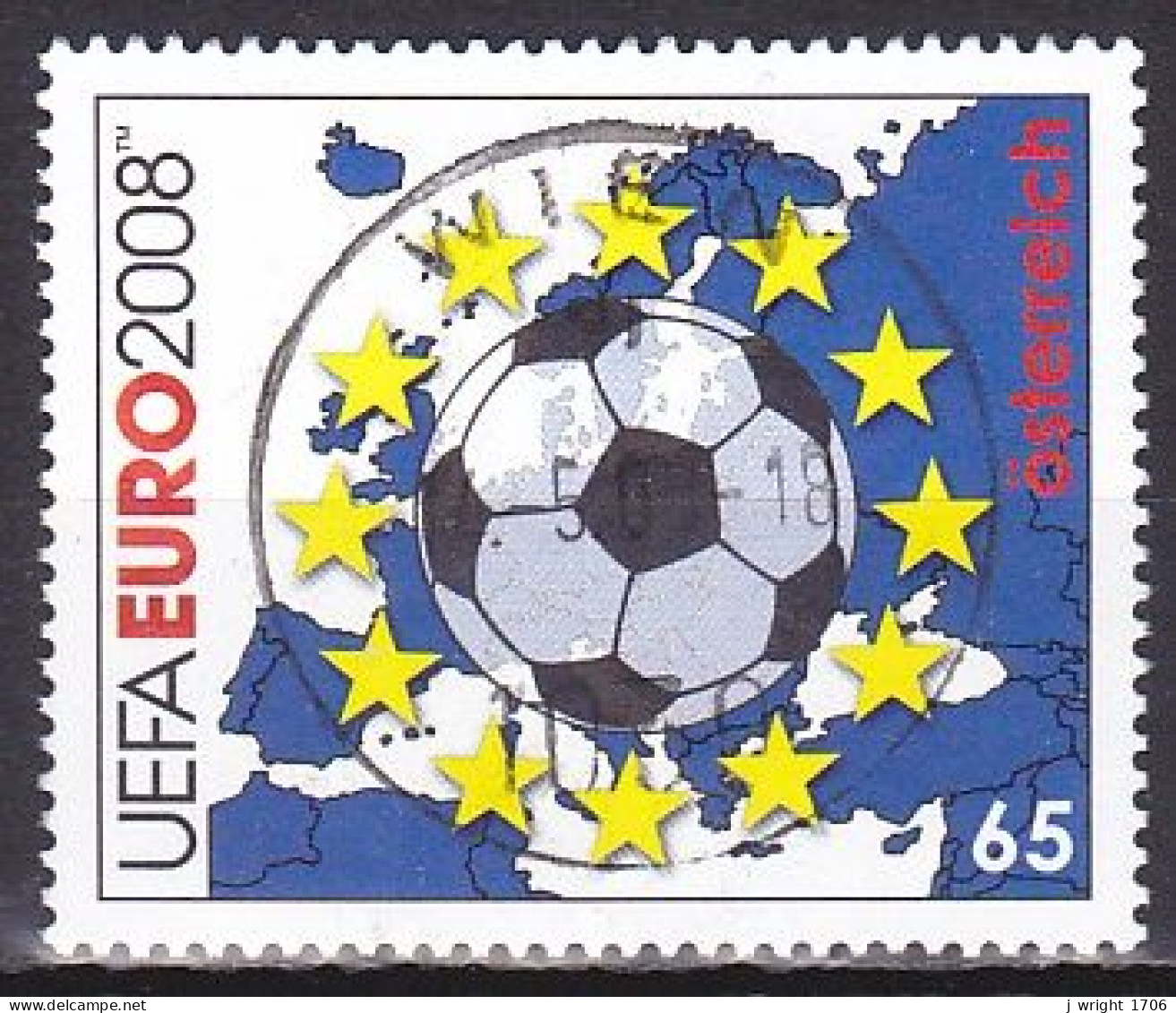 Austria, 2008, EUFA Euro 2008 Football Championships, 65c, USED - Used Stamps