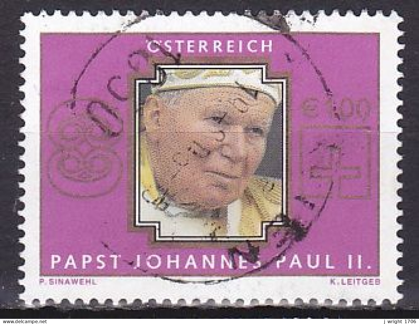 Austria, 2005, Pope John Paul II, €1.00, USED - Gebruikt