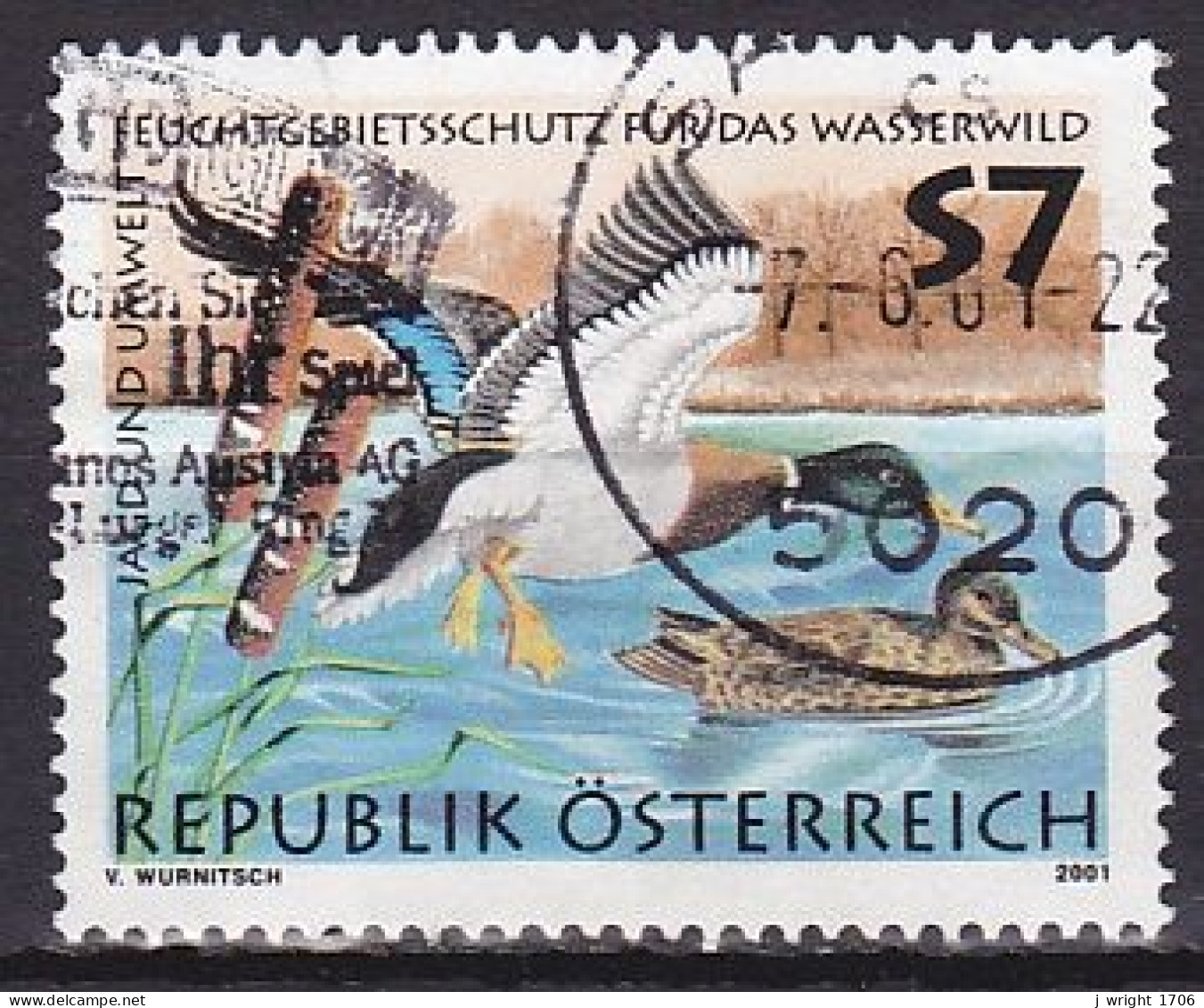 Austria, 2001, Hunting And The Environment, 7s, USED - Oblitérés