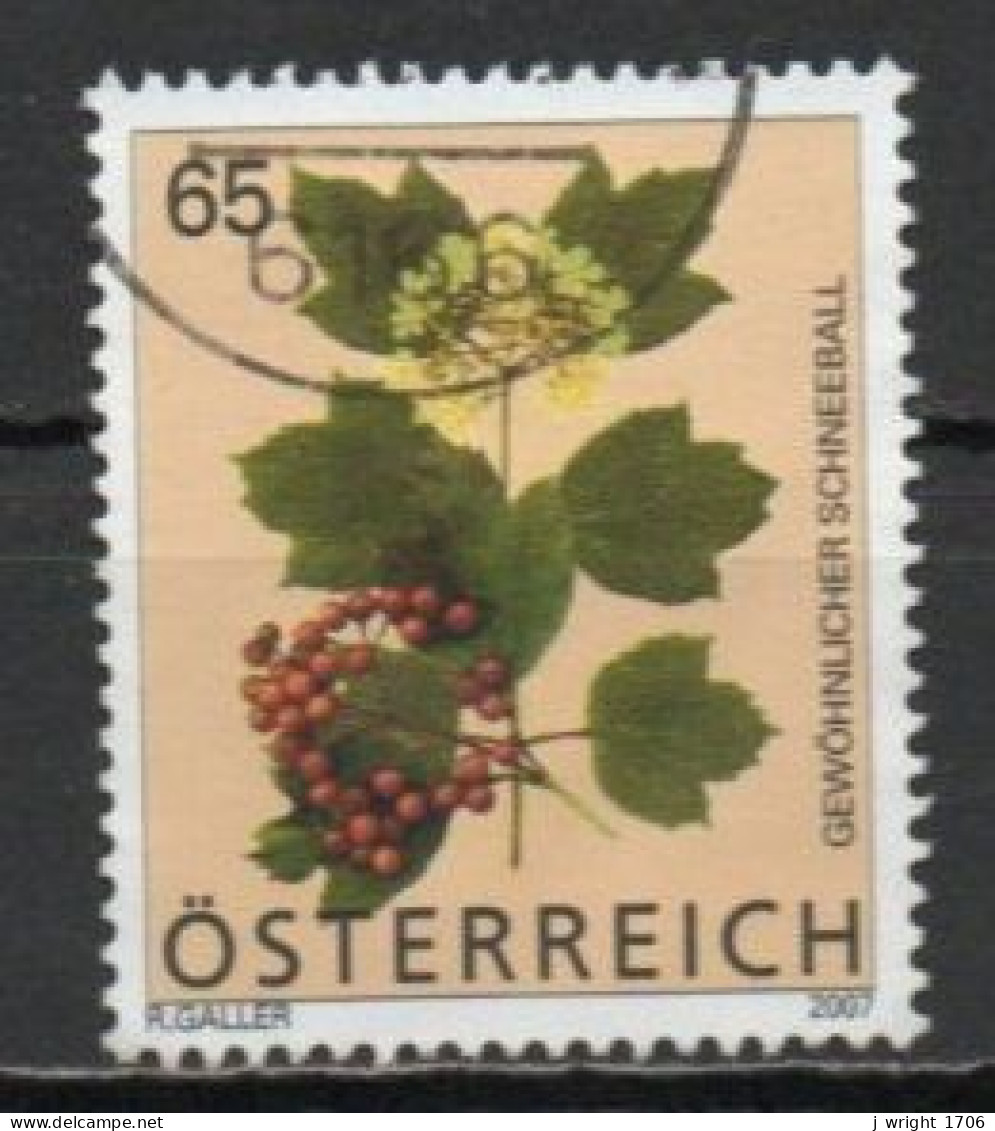 Austria, 2007, Flowers/Guelder Rose, 65c, USED - Used Stamps