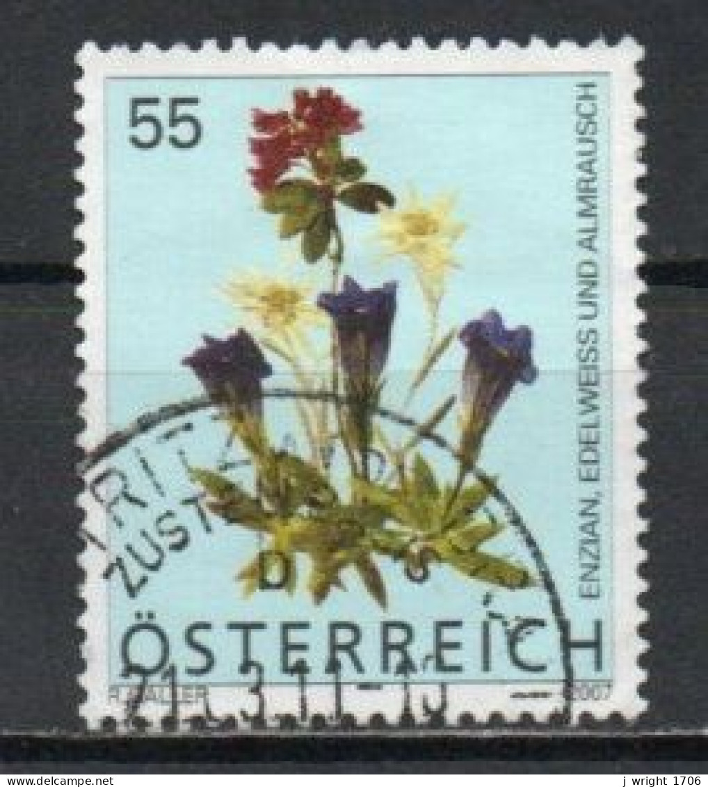 Austria, 2007, Flowers/Alpine Flowers, 55c, USED - Oblitérés