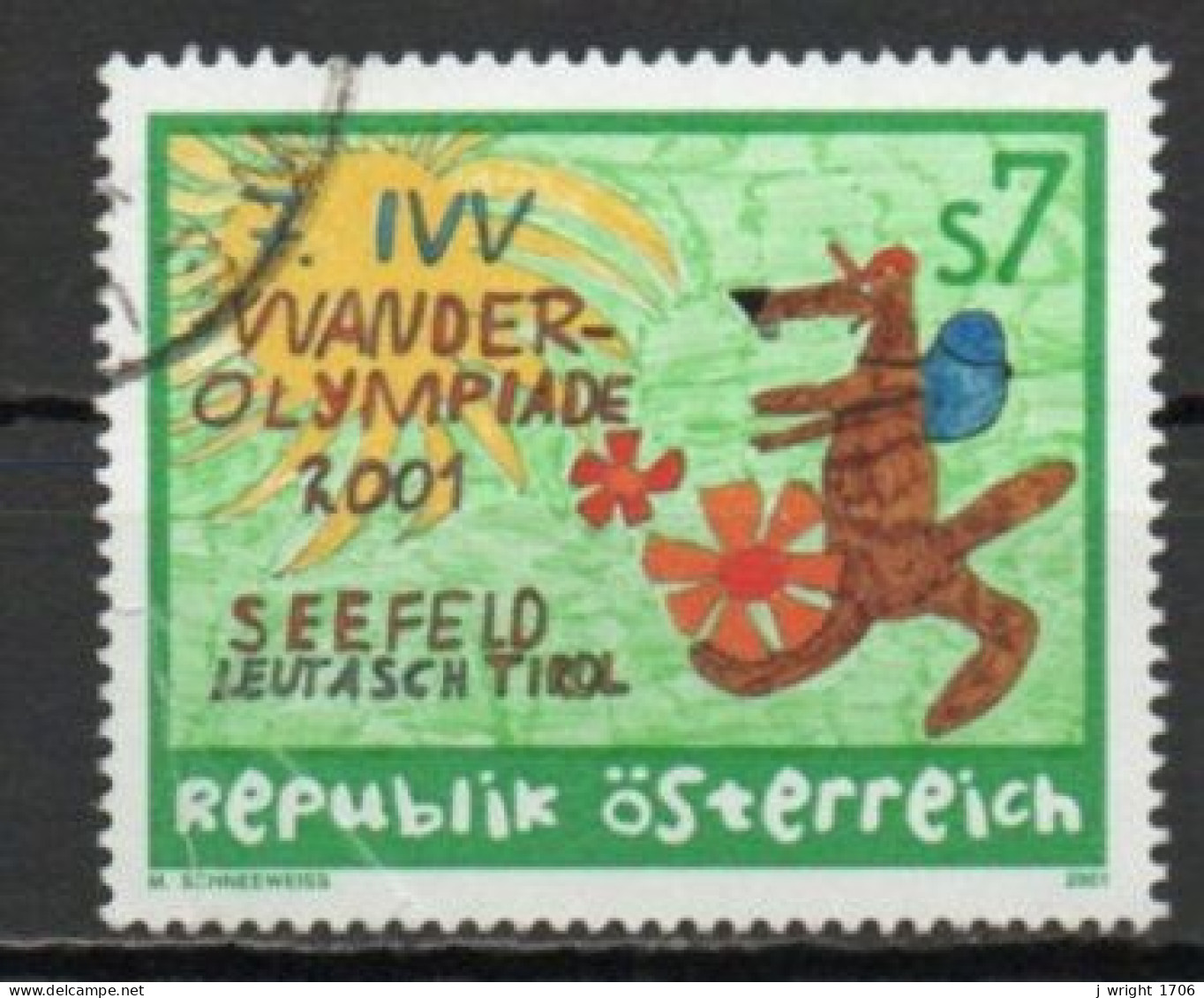 Austria, 2001, Hiking Olympics, 7s, USED - Gebraucht