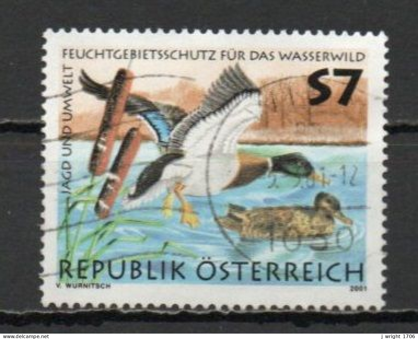 Austria, 2001, Hunting And The Environment, 7s, USED - Oblitérés