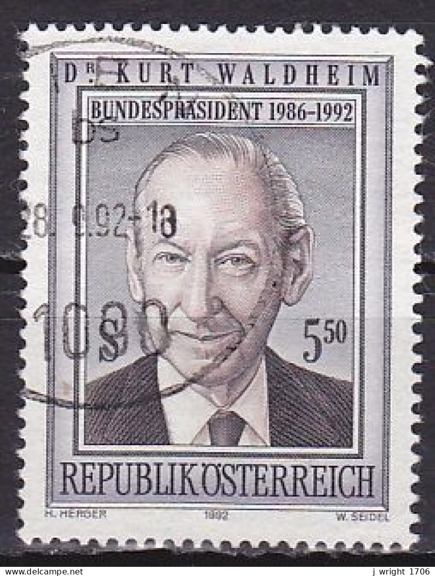 Austria, 1992, Dr. Kurt Waldheim, 5.50s, USED - Usados