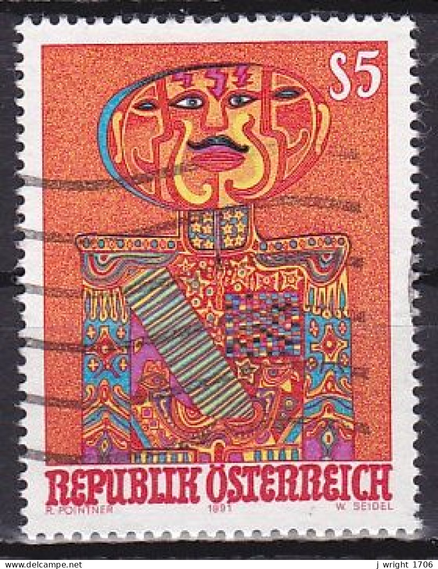 Austria, 1991, Modern Art/The General, 5s, USED - Used Stamps