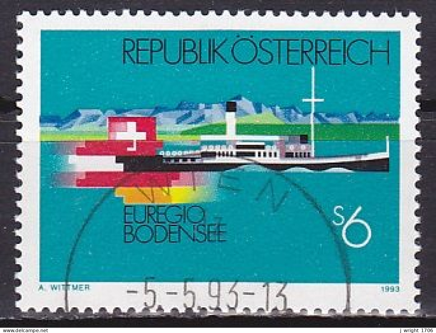 Austria, 1993, Lake Constance, 6s, CTO - Usados