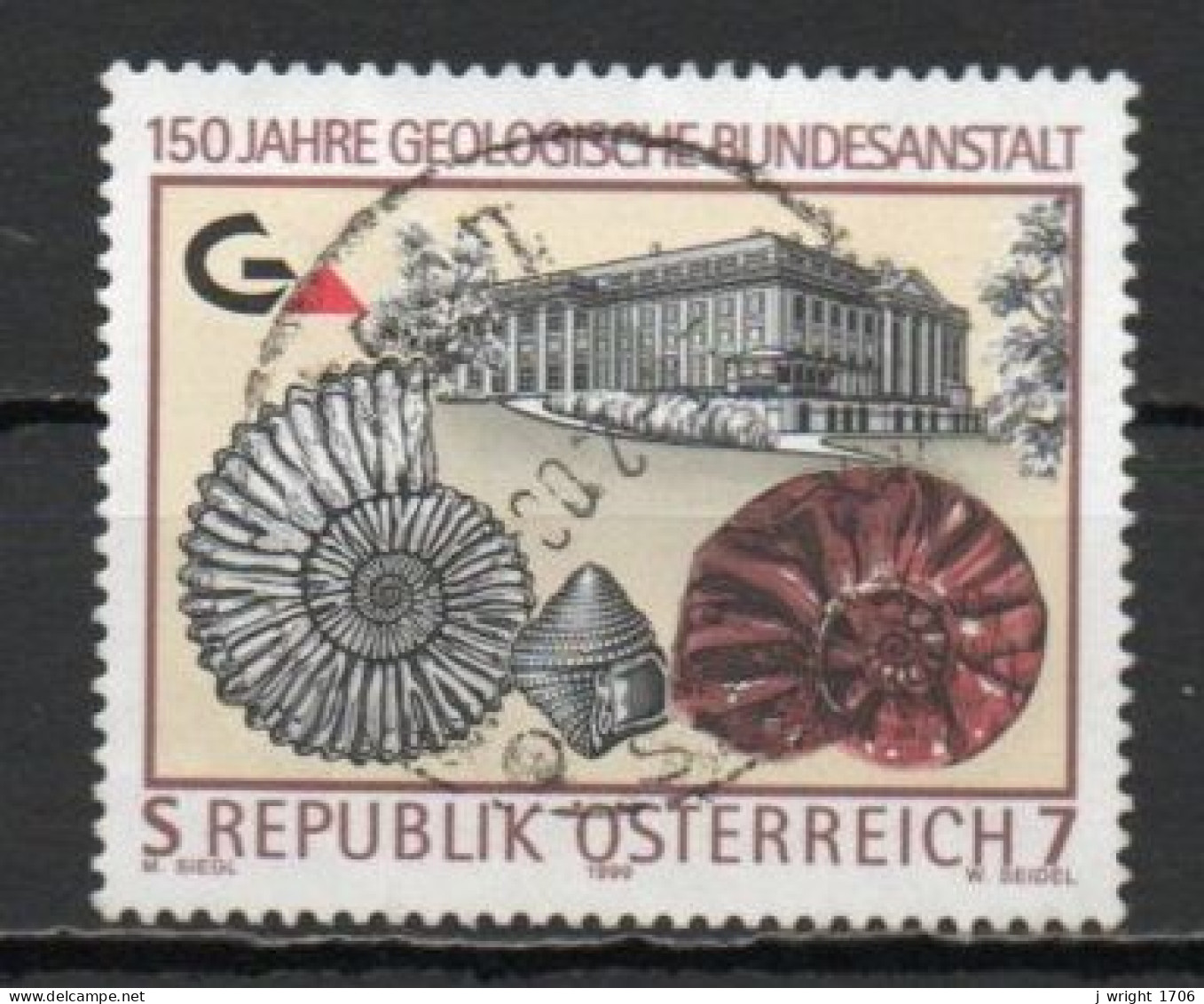 Austria, 1999, National Institute Of Geology 150th Anniv, 7s, USED - Gebraucht