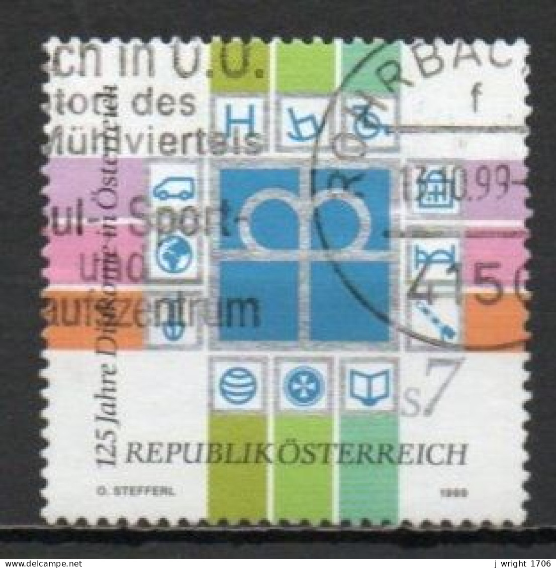 Austria, 1999, Diakonie 125th Anniv, 7s, USED - Usados