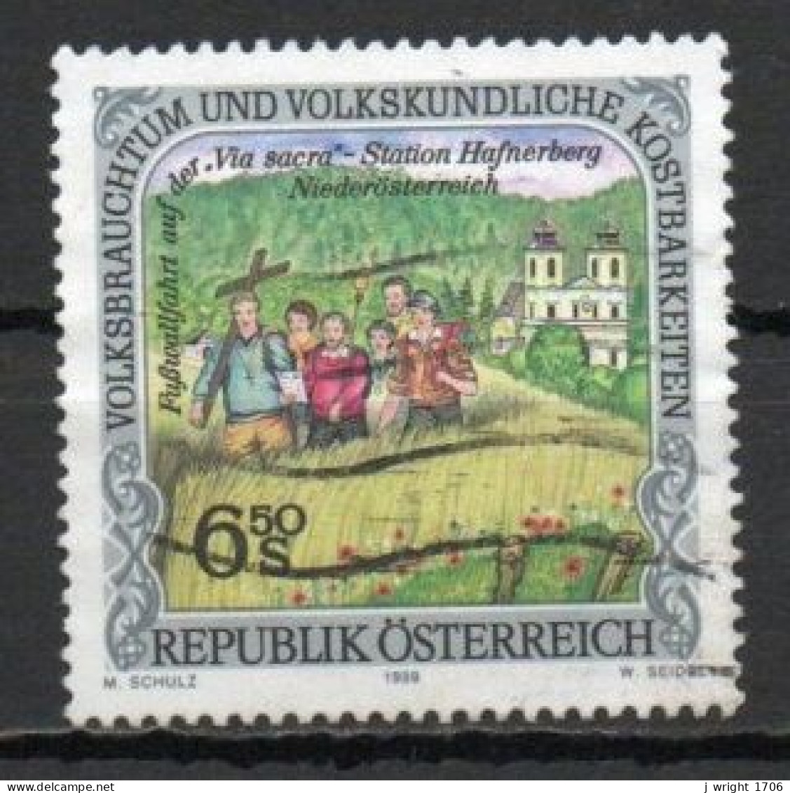 Austria, 1999, Folk Festivals/Via Sacra Pilgrimage, 6.50s, USED - Used Stamps