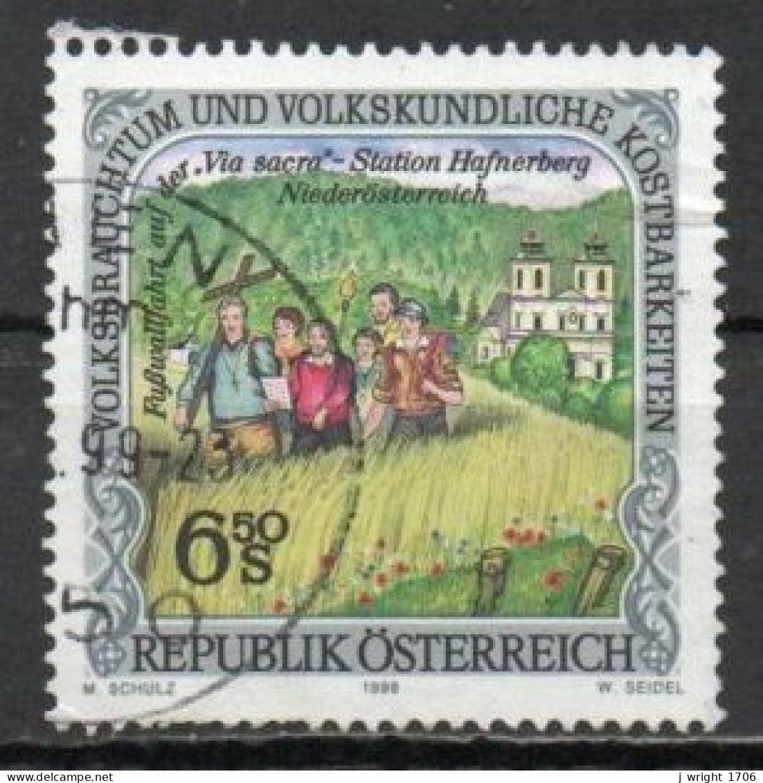 Austria, 1999, Folk Festivals/Via Sacra Pilgrimage, 6.50s, USED - Used Stamps