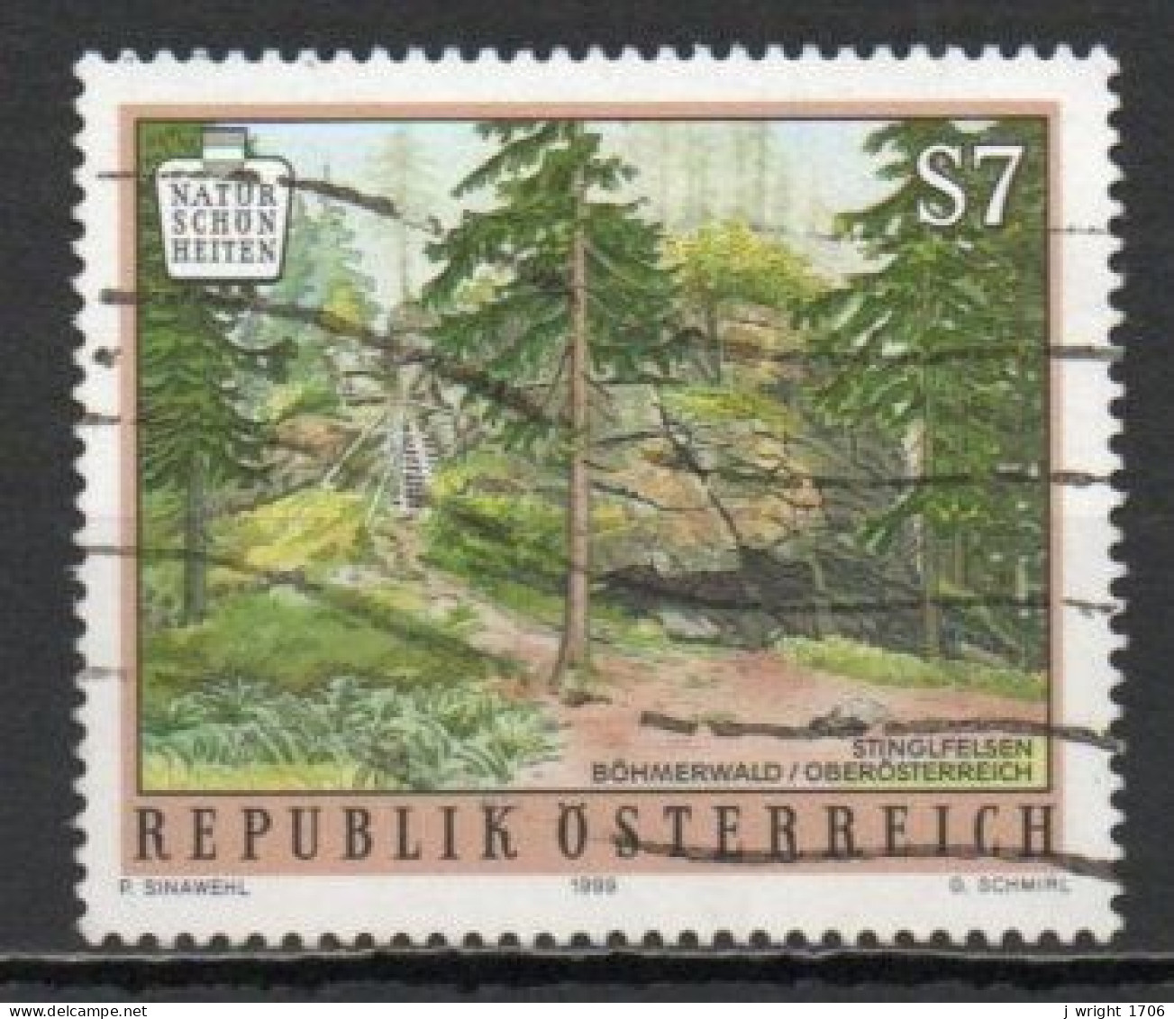 Austria, 1999, Austrian Natural Beauty/Stinglfelsen, 7s, USED - Used Stamps