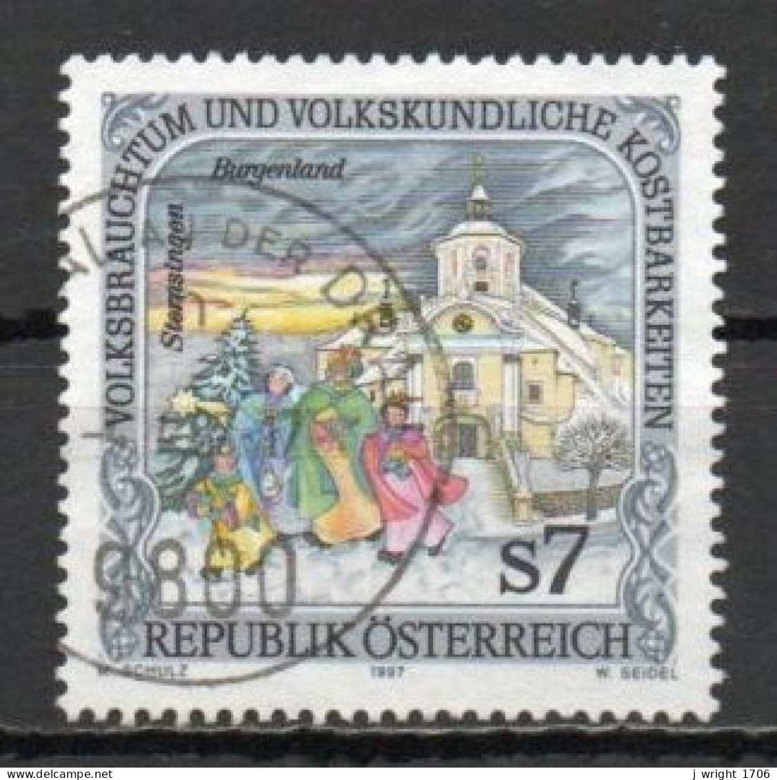 Austria, 1997, Folk Festivals/Three Magi Carolling, 7s, USED - Used Stamps