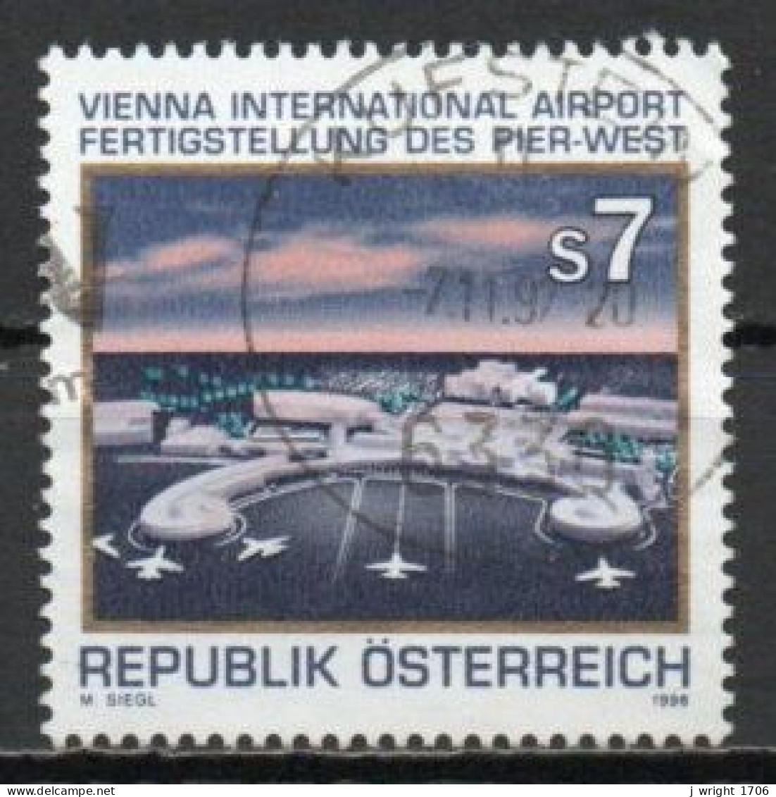 Austria, 1996, Vienna International Airport, 7s, USED - Oblitérés