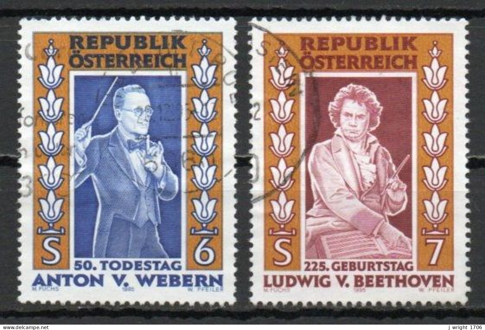 Austria, 1995, Composers, Set, USED - Oblitérés