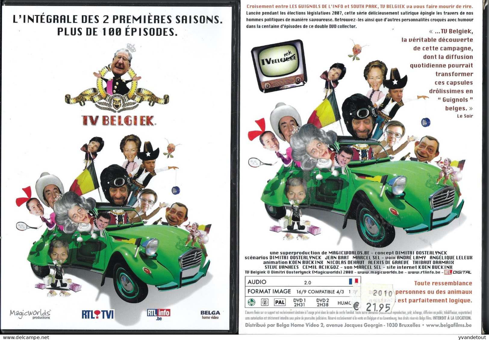 DVD - L'intégrale Des 2 Premières Saisons. TV Belgiek.  Humour. Comédie. Rare. Double DVD. Jaquette - Serie E Programmi TV