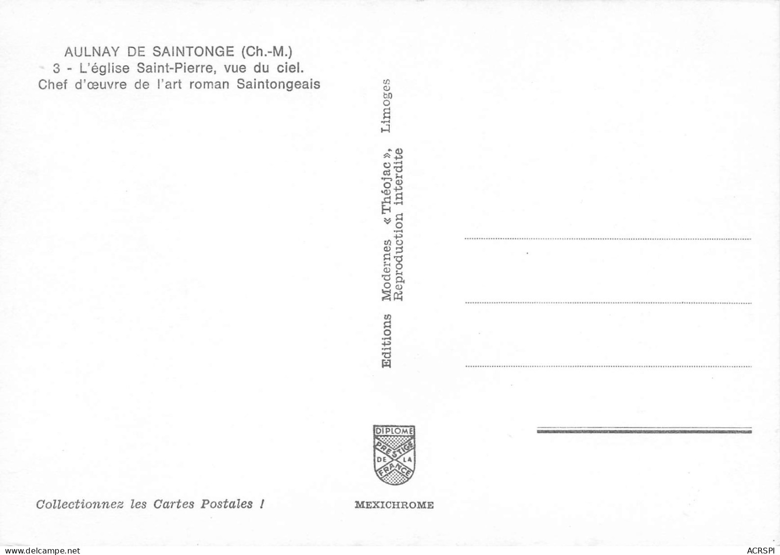 AULNAY DE SAINTONGE L'église Saint-Pierre Vue Du Ciel   8 (scan Recto Verso)MG2839 - Aulnay