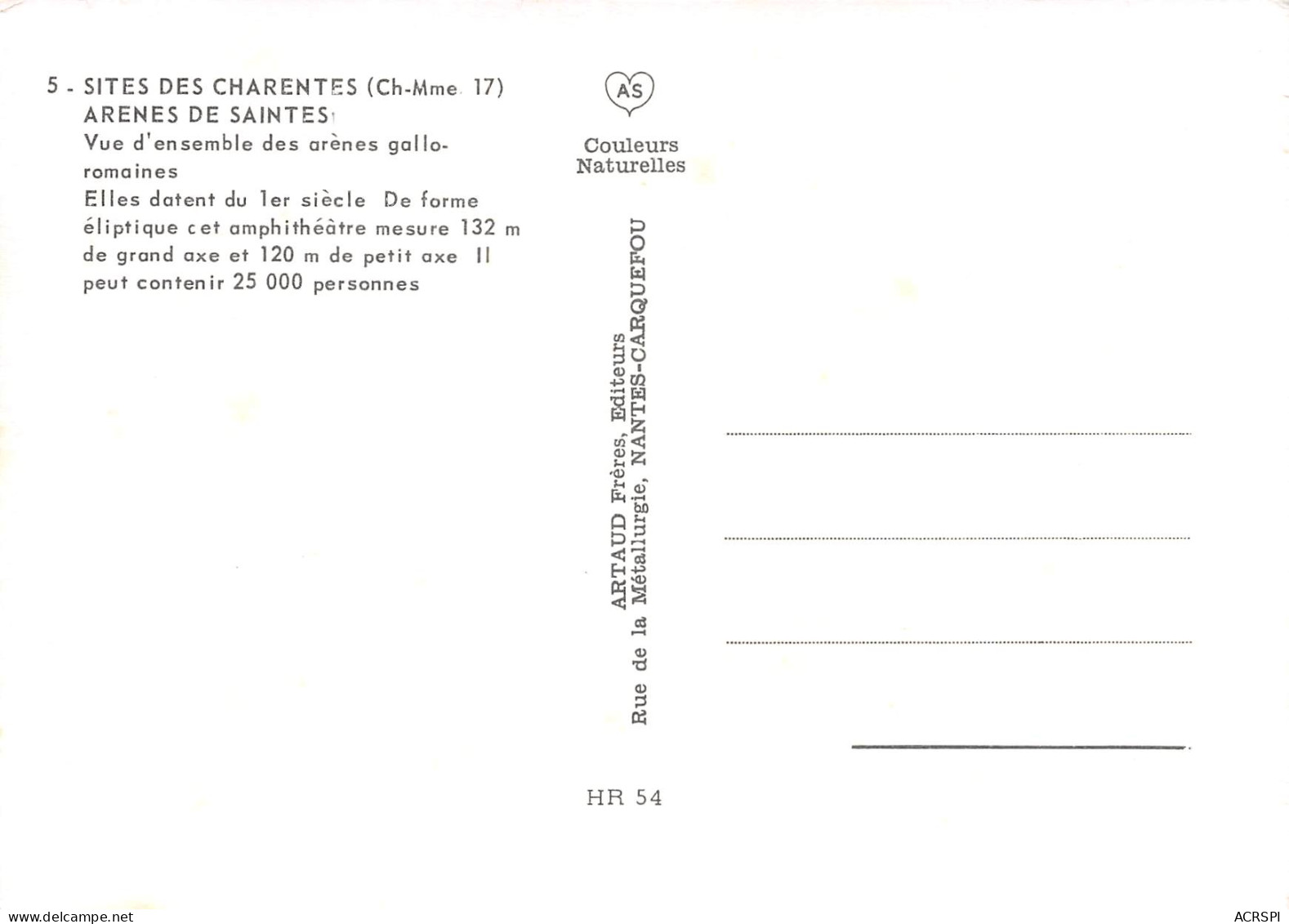 SAINTES Arènes Vue D'ensemble    33  (scan Recto Verso)MG2840 - Saintes