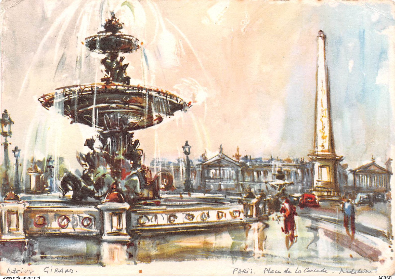 PARIS  Place De La Concorde Madeleine Par A. GIRARD   13(scan Recto Verso)MG2841 - Places, Squares