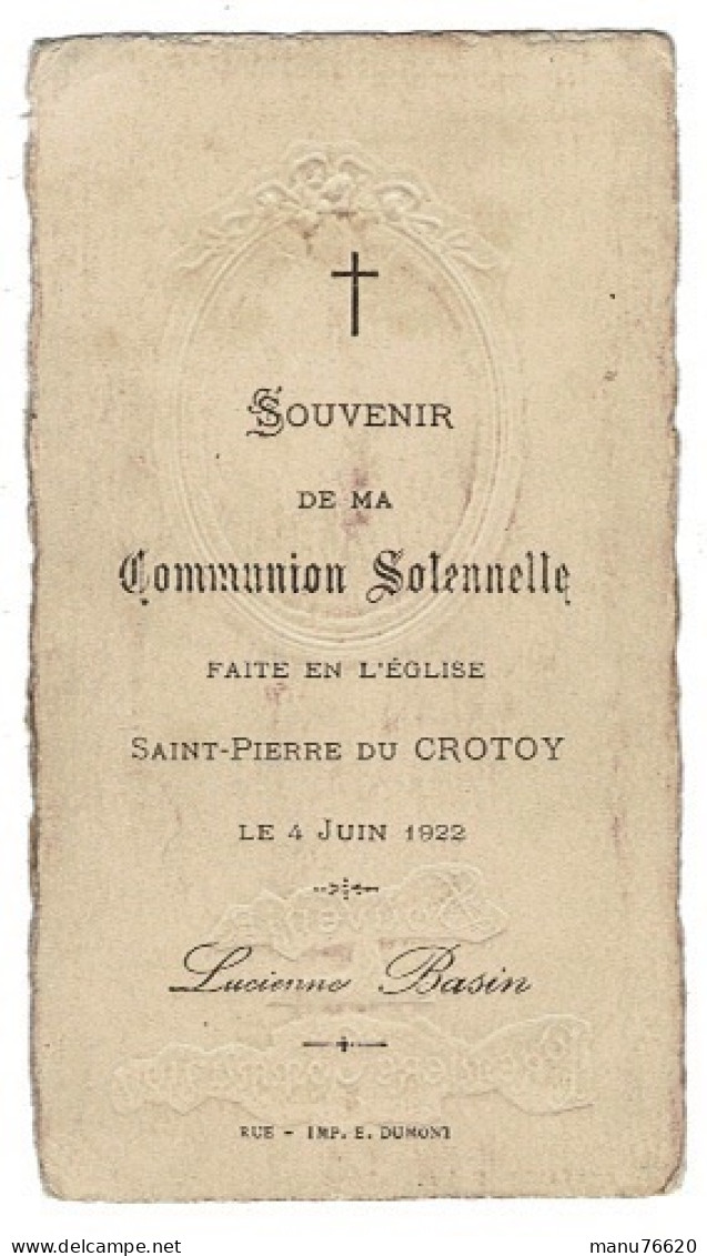 IMAGE RELIGIEUSE - CANIVET : Lucienne B....? Crotoy - Somme - France . - Religion & Esotérisme