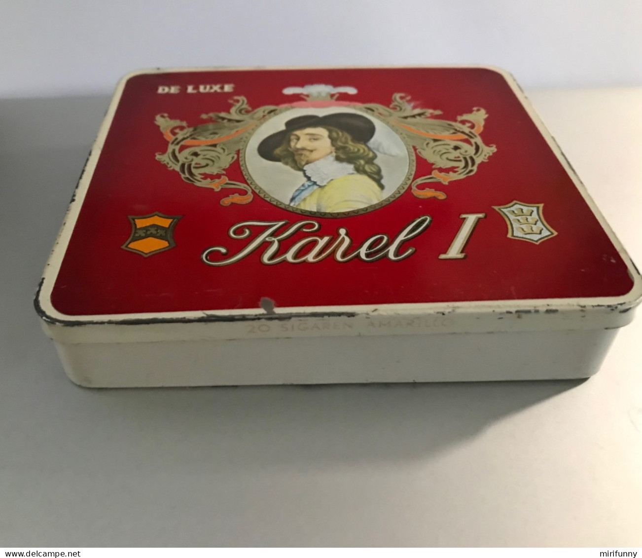ANCIENNE BOITE EN TOLE VIDE CIGARES KAREL I DE LUXE - Empty Tobacco Boxes