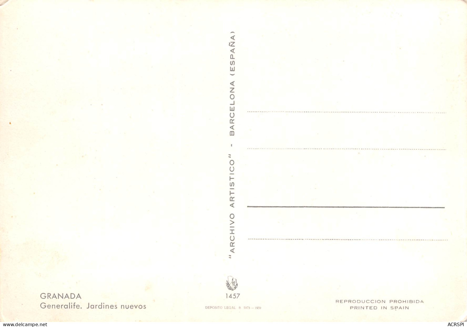 GRANADA Generalife JARDINES NUEVOS  30 (scan Recto Verso)MG2850TER - Granada