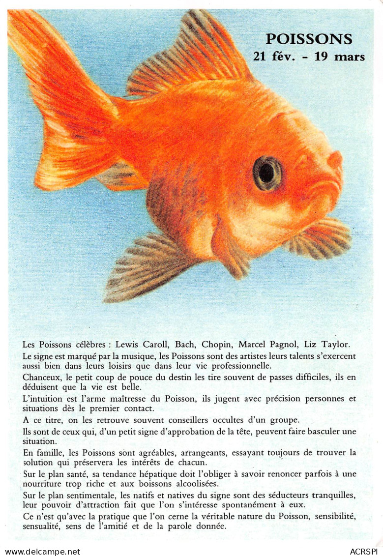 Signe Astrologique POISSON  43 (scan Recto Verso)MG2850TER - Astrology